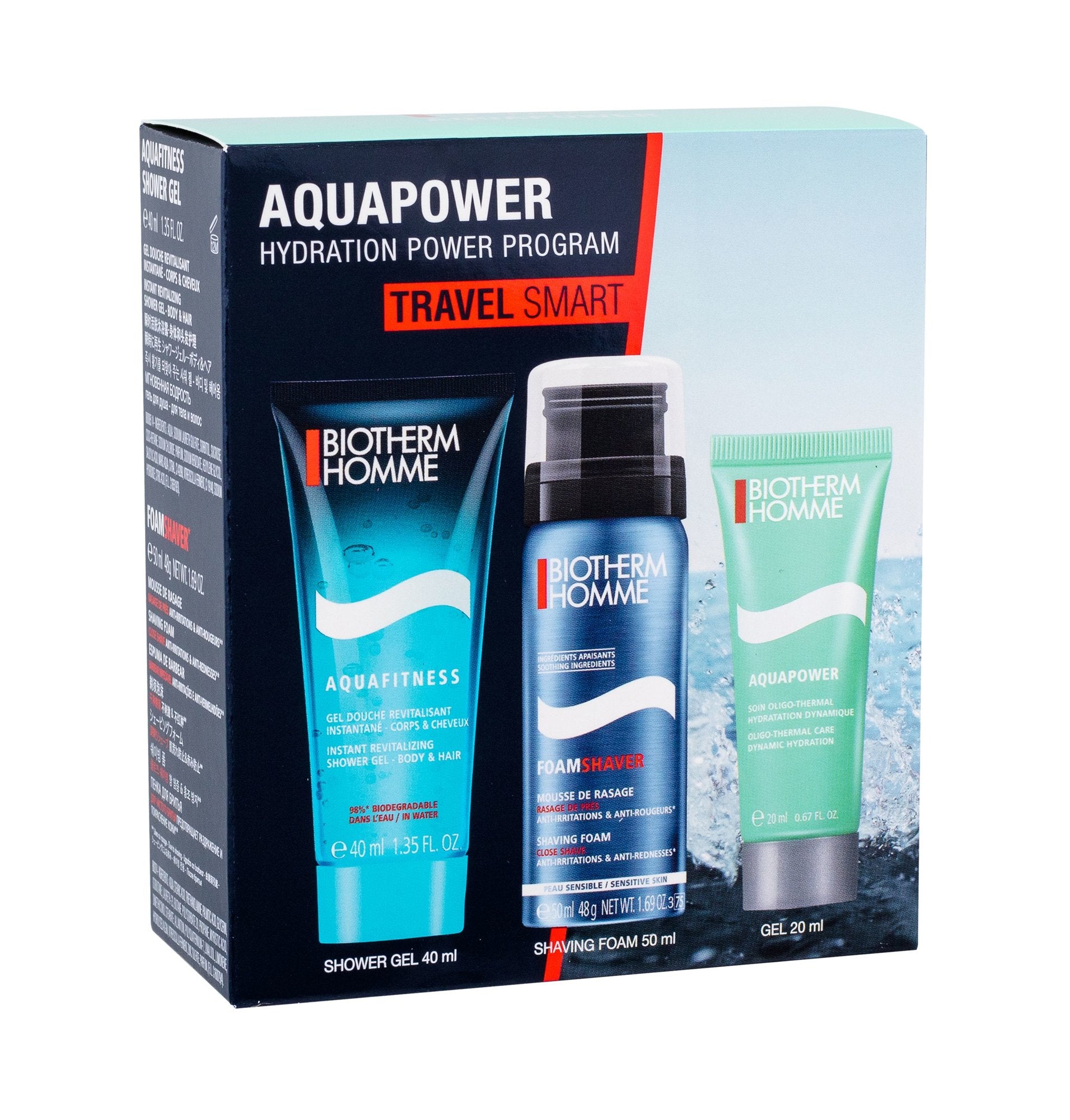 Homme Aquapower Day Tripper : Gel douche 40 ml, mousse à raser 50 ml, hydratant Aquapower 20 ml *D1